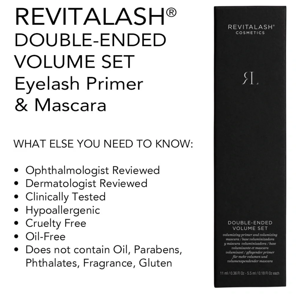 Double-Ended Volume Set Eyelash Primer & Mascara - Black NEW